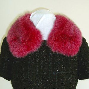 Pink Fox Fur Collar